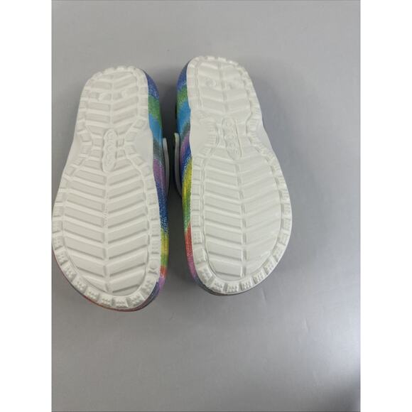 Crocs Classic Spray Dye Clog K Sandals Junior 5 / Women 7 Fuzzy Lined ￼ - Picture 4 of 7